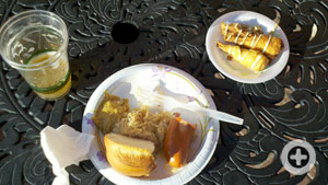 Knockwurst, sauerkraut, spicey mustard, lobster cigars