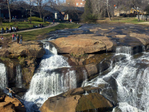 Falls Park, historic west end, downtown Greenville, SC