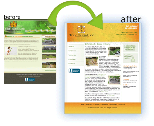 Website Redesign, before and after.